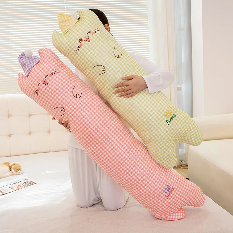 

Long Cat Plush Stuffed Toys Kawaii Cat Bedside Cushion Soothing Pillow Birthday Gift For Kids Friends