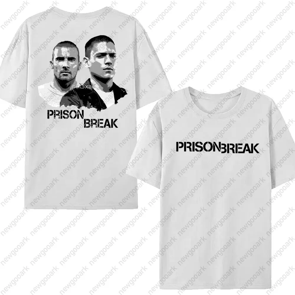 \Prison Break المسلسل التلفزيوني مايكل سكوفيلد القطن تي شيرت الشارع الشهير الهيب هوب تي شيرت تي شيرت للرجال النساء قصيرة الأكمام للجنسين
