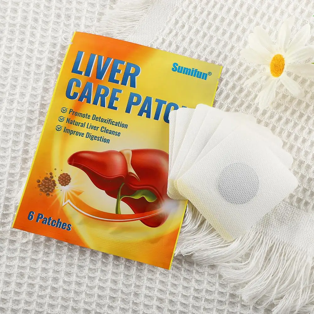6pcs Liver Health Care Plaster Herbal Liver Cleanse Detox Medicine Liver Lung Health Digestion Improve Body Health Care