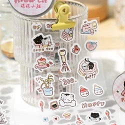 Journal GO 6.5x200cm Kitten Life Diary Tape Sticker Decorative Collage Adhesive DIY Scrapbooking Masking Tape Lovely Cat Sticker
