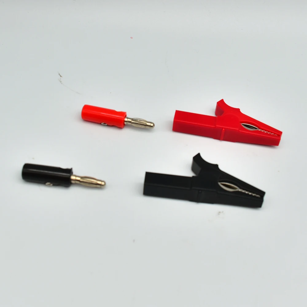 55MM Alligator Clip + BANANA PLUG, Test Probe With 4mm Banana Plug Cable Clips Socket Battery Red Black image 3