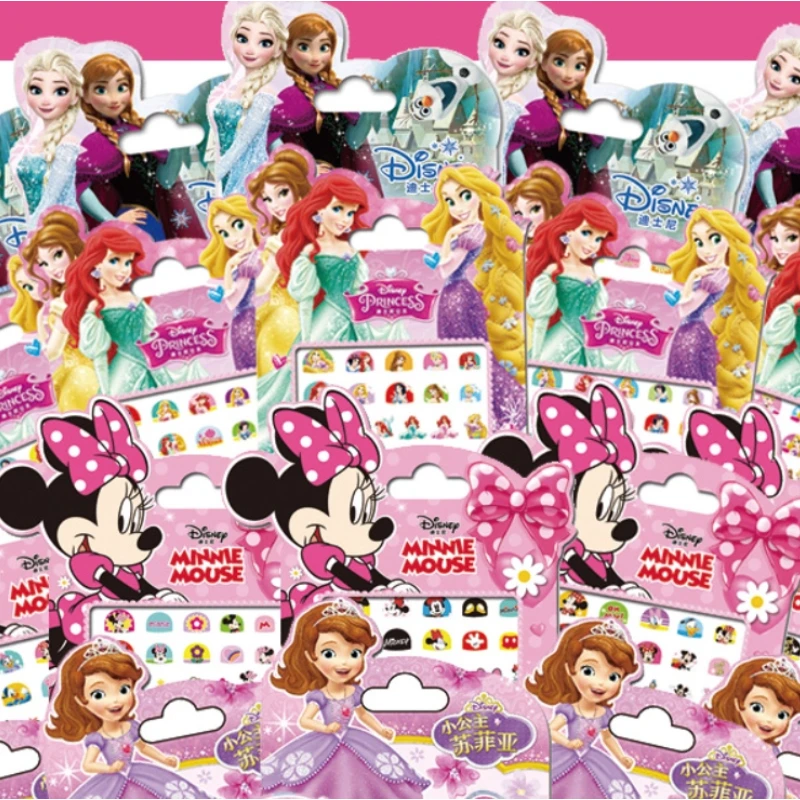 ملصقات أظافر كرتونية ثلاثية الأبعاد فروزن للأطفال والبنات الصغار - هدية لعبة ملصقات فنية آمنة للأطفال من صوفيا سنو وايت