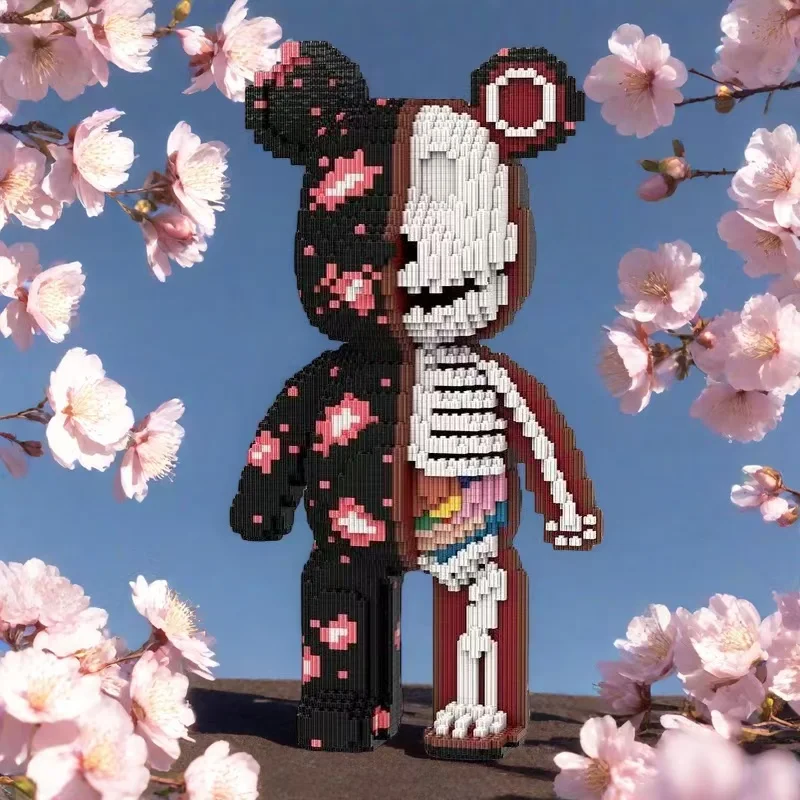 5648-Piece Skeleton Bear Building Block Toy Christmas Halloween Gift Game Stacking Block Toy Gear Locking Puzzle Toy Stacking Assembly New Year Gift