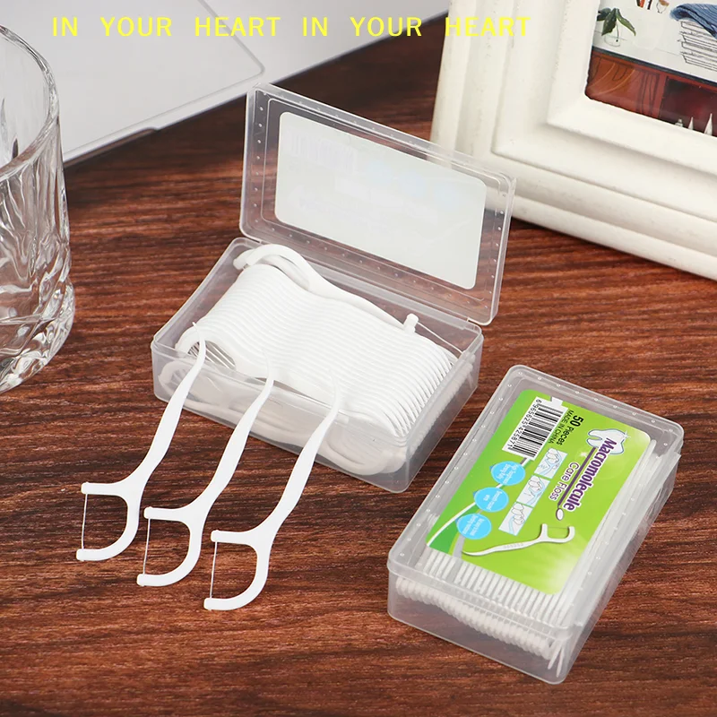 

50 шт. Зубные нити-флоссеры для чистки зубов, межзубные палочки для гигиены полости рта