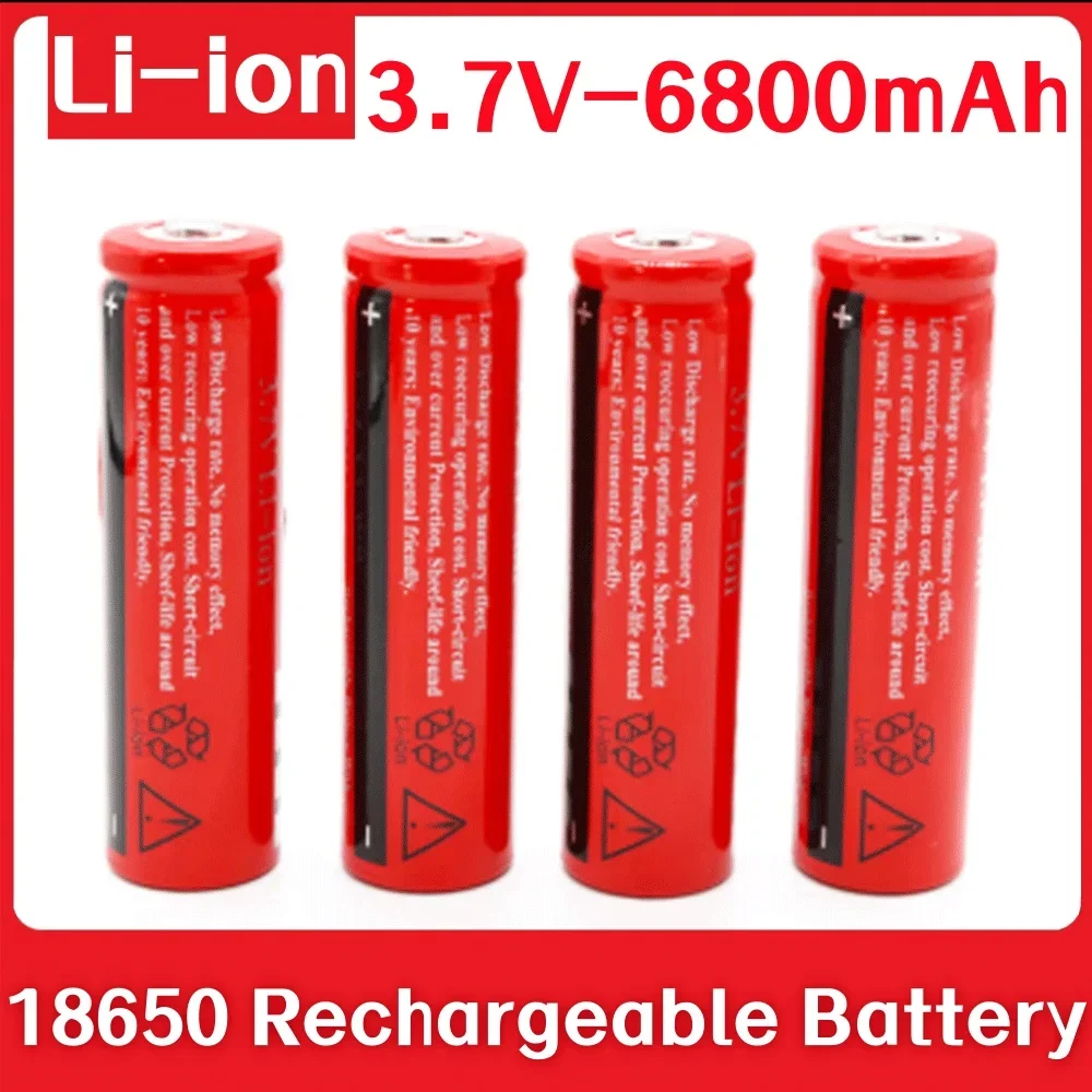 

Original 18650 Li-ion battery, 3.7V rechargeable battery, 6800mAh, BRC 18650, used for flashlights, portable electronic devices