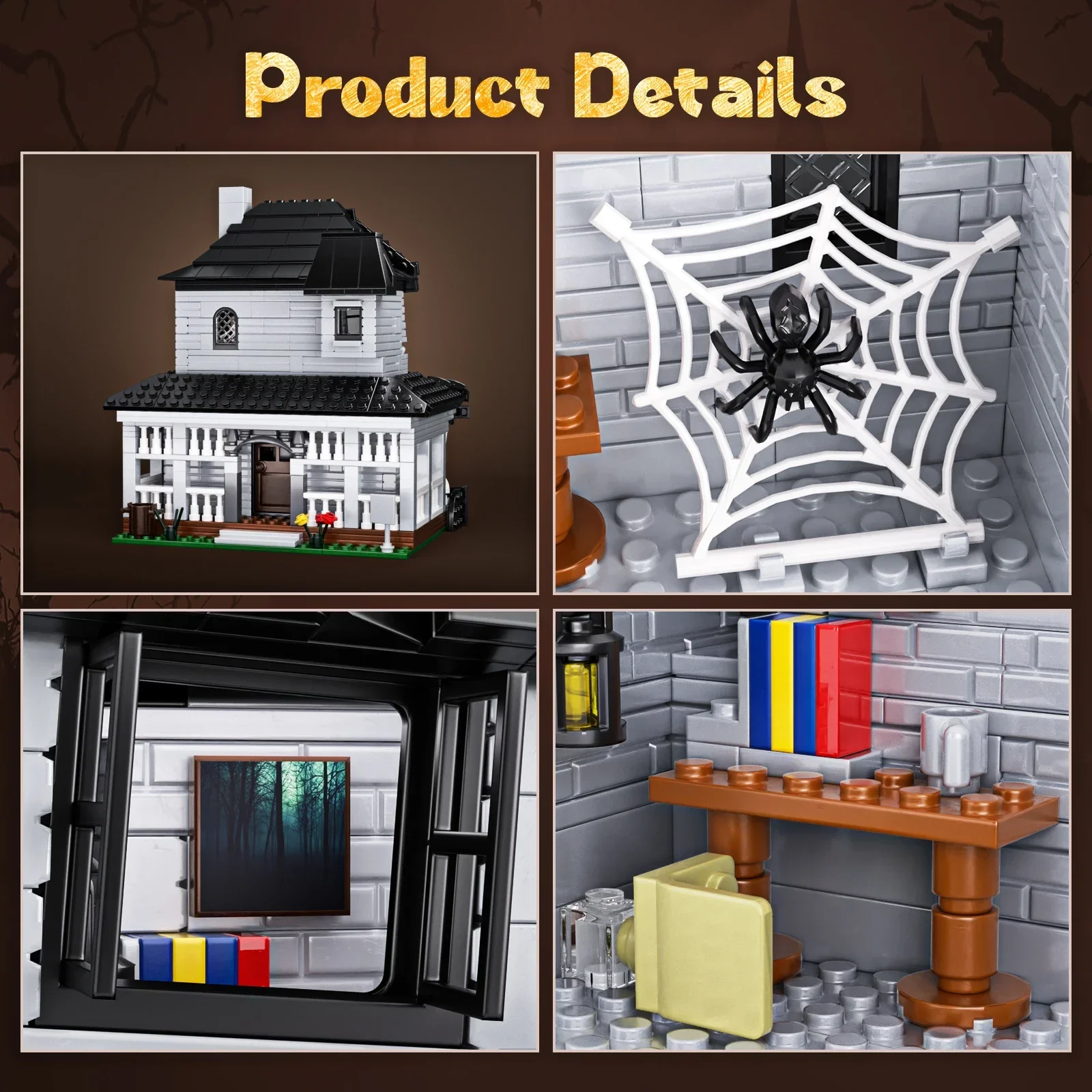 ハロウィン モンスター お化け屋敷 ビルディング ブロック キット ライト付き お化け屋敷 建築おもちゃ ギフト 子供と大人向け