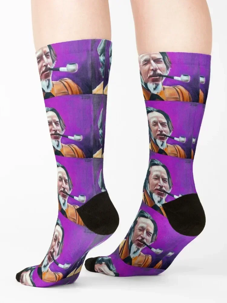 Alan Watts Purple Edition Painting of Alan Watts Socks Run happy hip hop gym Women's Socks Men's