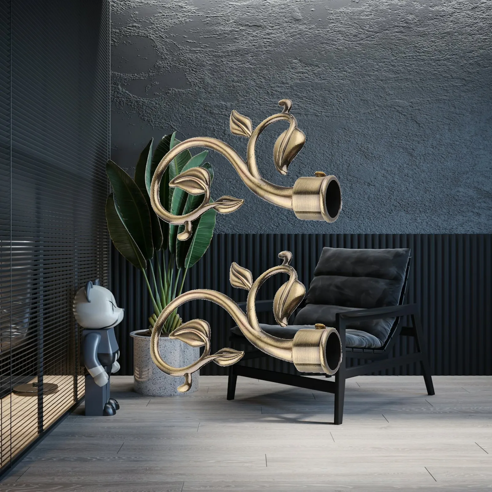 Curtain Pole Finials Iron Material Decorative Rod Ends Window Treatment Accessories for Home Decor