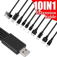 Universal Multi Pin Charger Cable 10 In1 Multifunction USB Adapter Data Transfer Wire Cord For Nokia Sony Speaker MP3 Player PSP