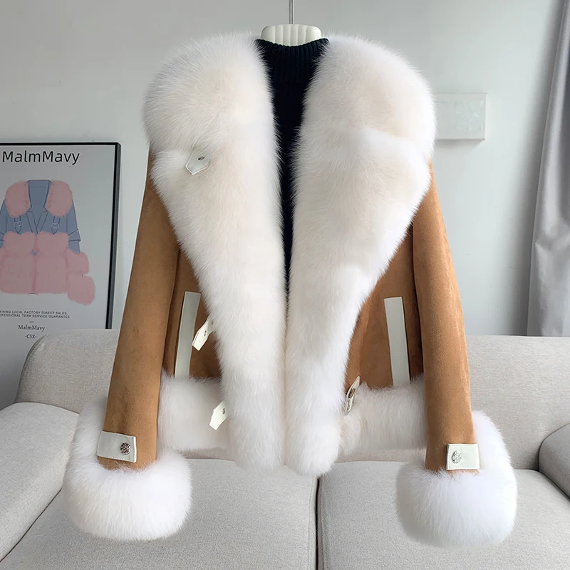 Aorice New Design Women Real Fox Fur Winter Coat Duck Down Liner Soft Design Fashion Jacket CT315