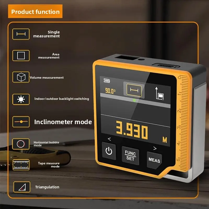 3‑in‑1 Digital Measuring Tool G161, Infrared Laser Rangefinder Featuring Angle Gauge and Level