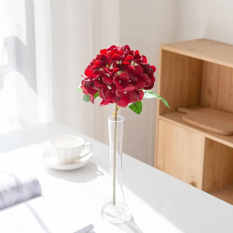6 Stück Künstliche Blumen, Kunstseiden-Hortensien, Brautstrauß, Hochzeitsdekoration, Wohnzimmer-Tisch-Accessoires, Garten-Festival, Günstig – Detail 6