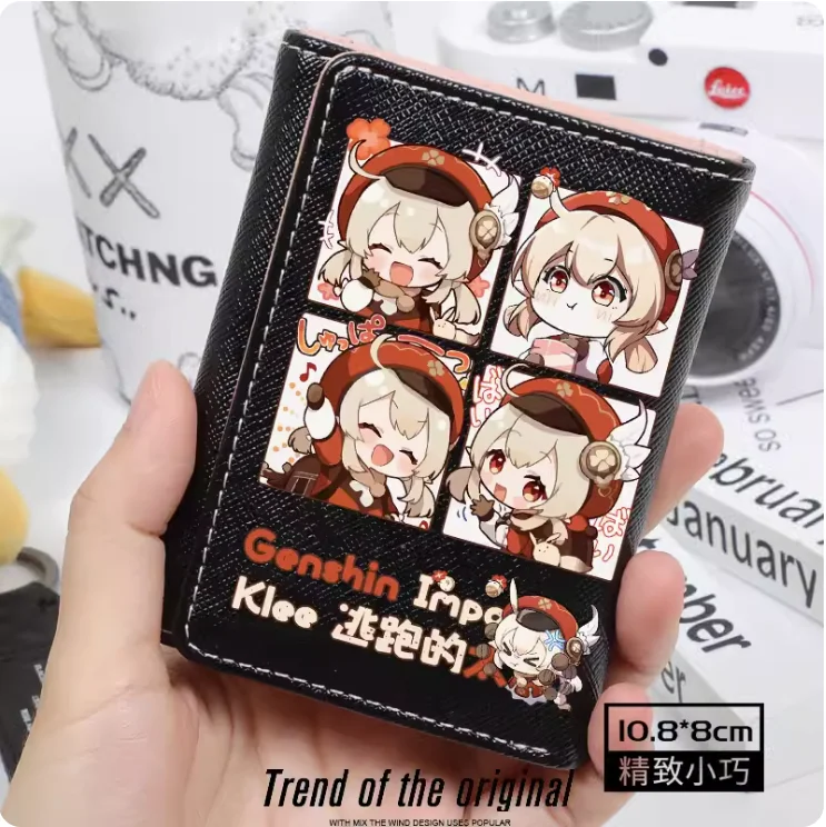 Anime Genshin Impact Klee Fashion Wallet PU Purse Card Coin Hasp Money Bag Cosplay Gift B200