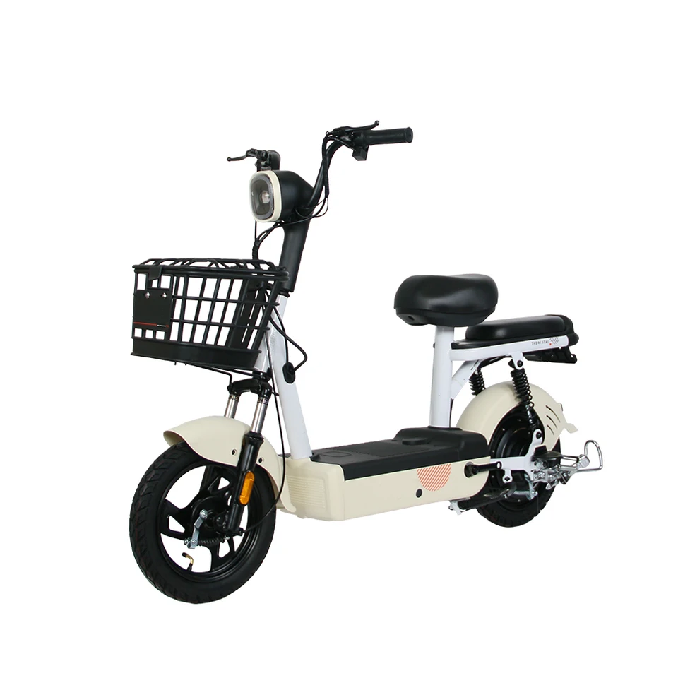 Cheap Price 350W 48V Step Through Ebike City 14 Inch Electric Scooter Bike With Basket