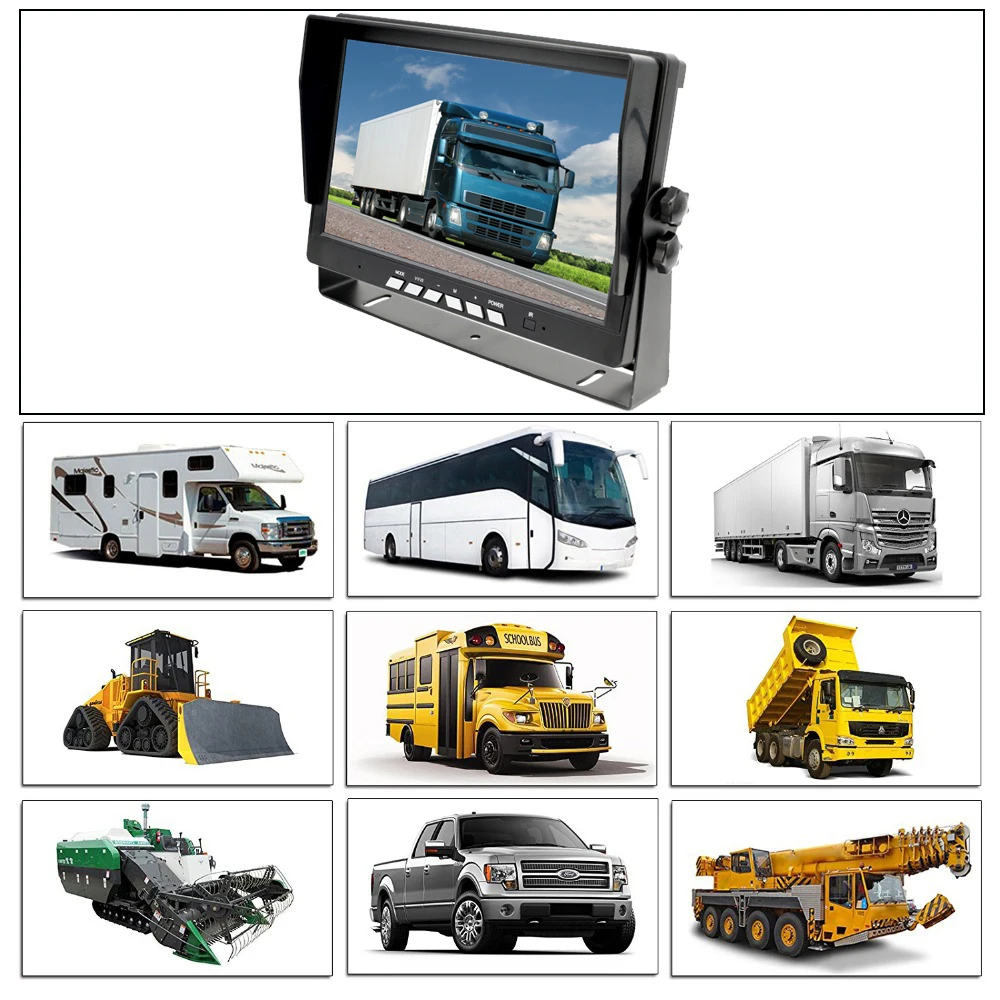 7 インチ TFT 液晶モニター 800X480 2CH スイッチスクリーン 4pin 航空ビデオ/AV 入力車のトラックのバックアップリアビューリバースカメラ用