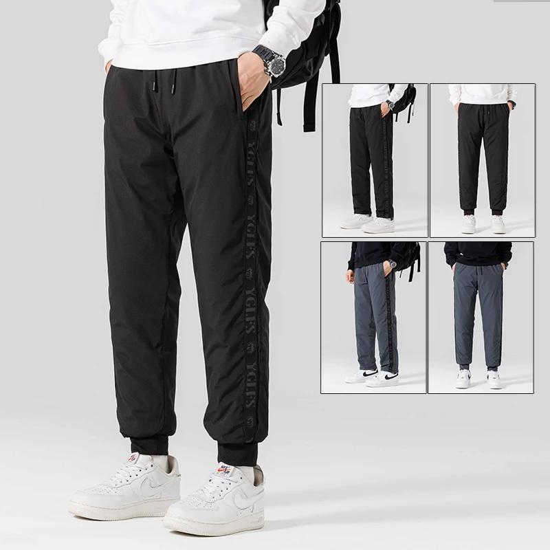 2024 new Cotton Pant men wear winter wind-proof waterproof cashmere warm pants plus cashmere thickened casual sports pants