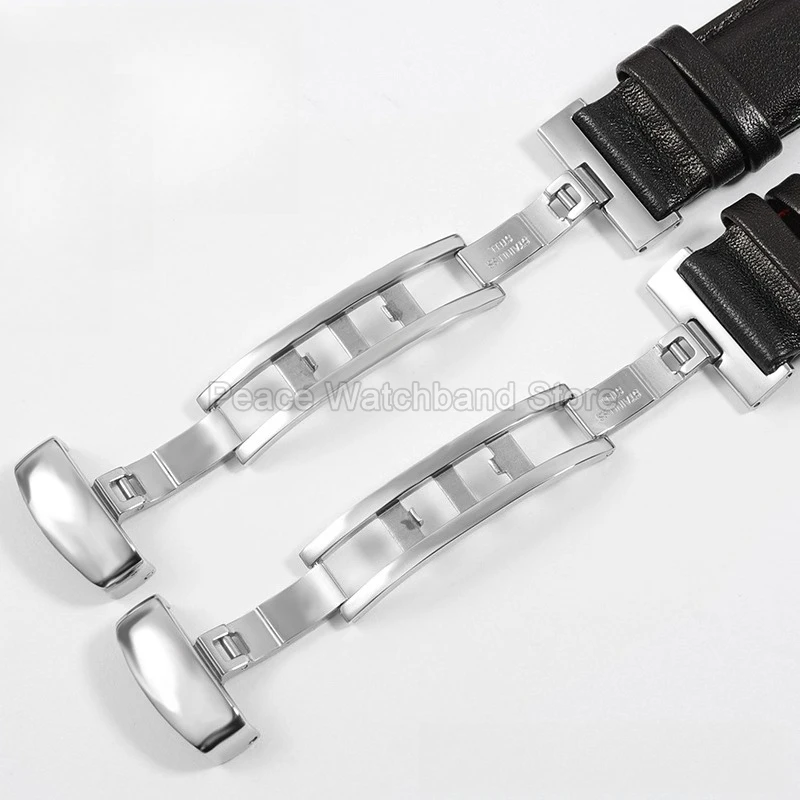 20 مللي متر مشبك من الفولاذ المقاوم للصدأ البني لتيسو T-Race T044614A T044417A T100.417 T100.427 حزام ساعة من جلد البقر عالي الجودة