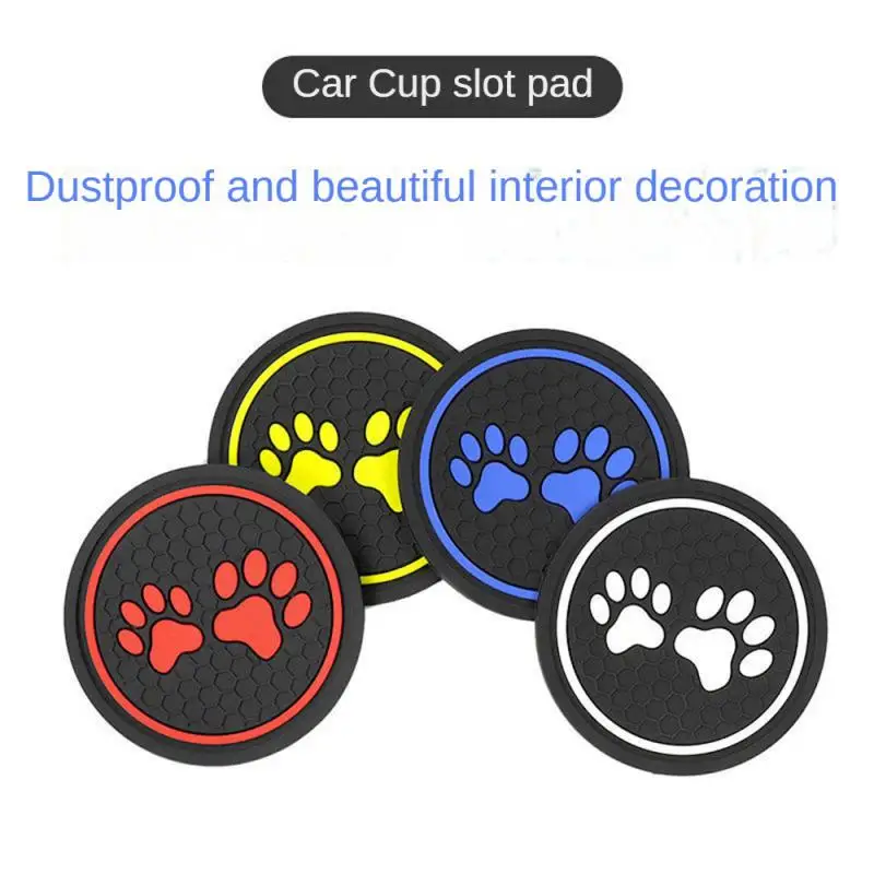 1 Pair Car Coasters Cup Mat Universal Holder Anti Slip Bottle Pad Insert Pads Interior Most Water Cups Car Accessories