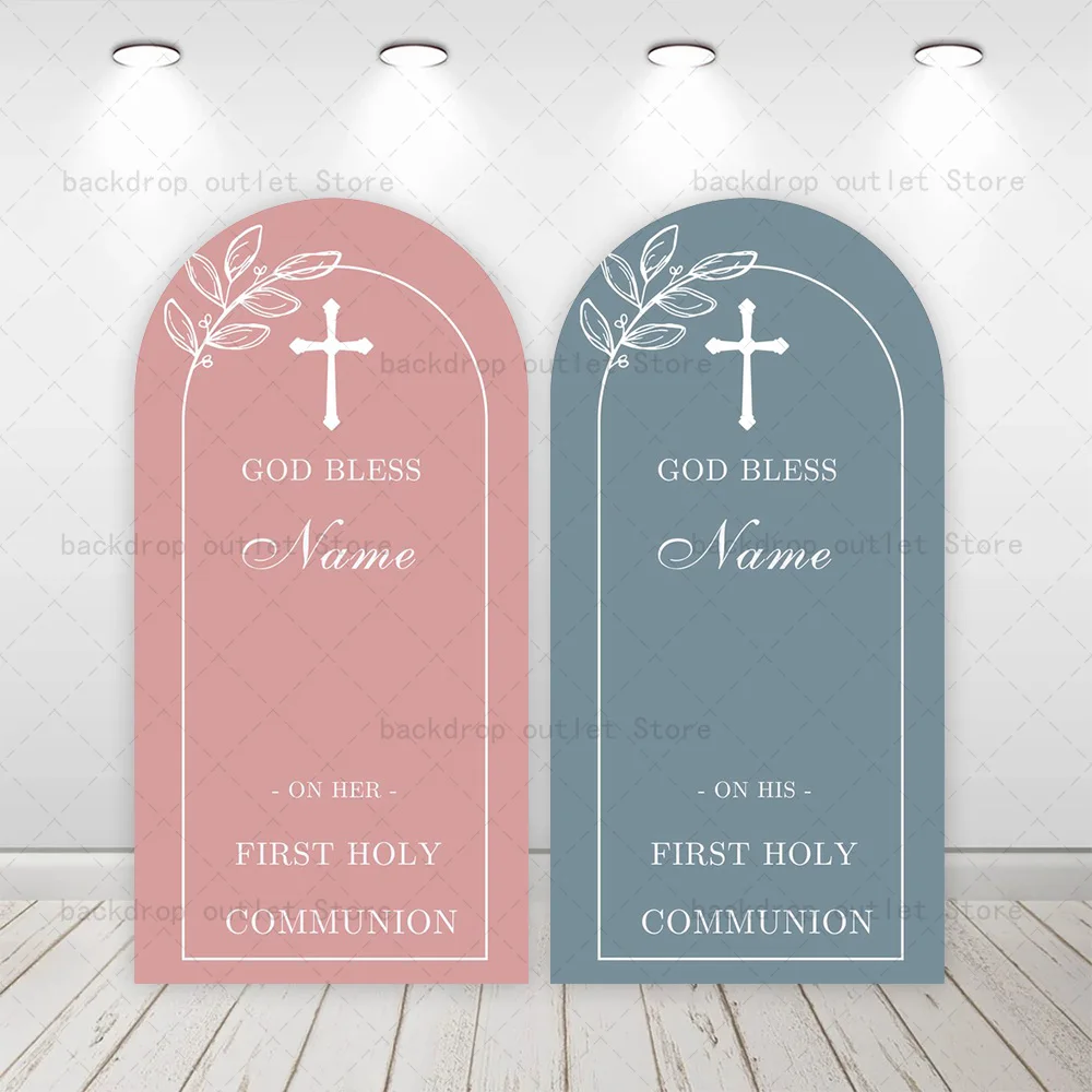 

Мехофонд для мальчиков и девочек, арка для первого причастия, фон для детского крещения, крест «Бог благослови», индивидуальное имя, фон Chiara, декор для вечеринки