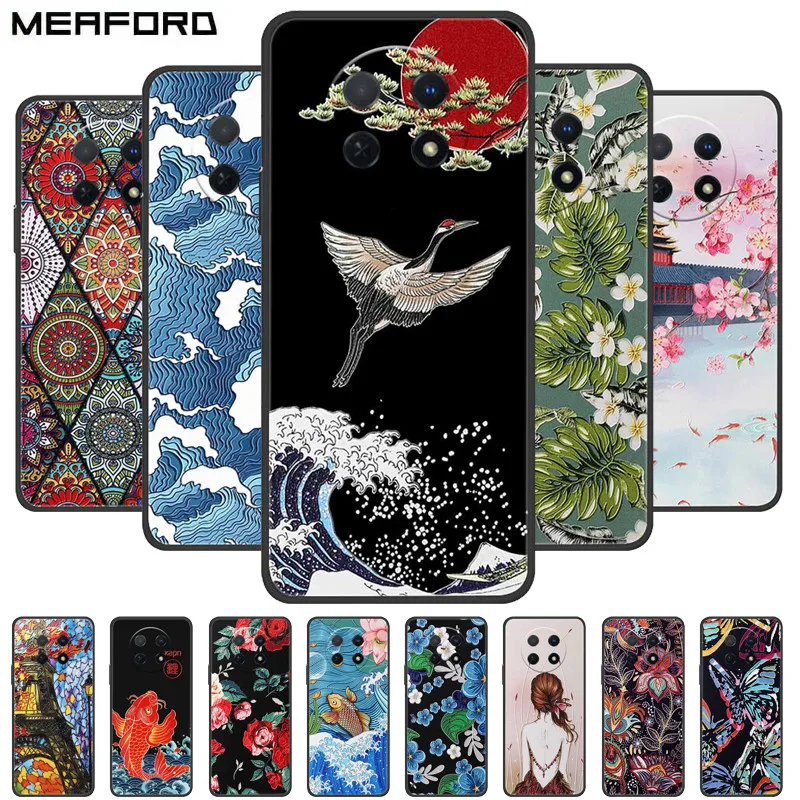 For Huawei Nova Y91 Case 3D Relief Emboss Phone Cover For Huawei Nova Y91 Coque Soft Silicone Capas NovaY91 Y 91 STG-LX1 STG-LX2