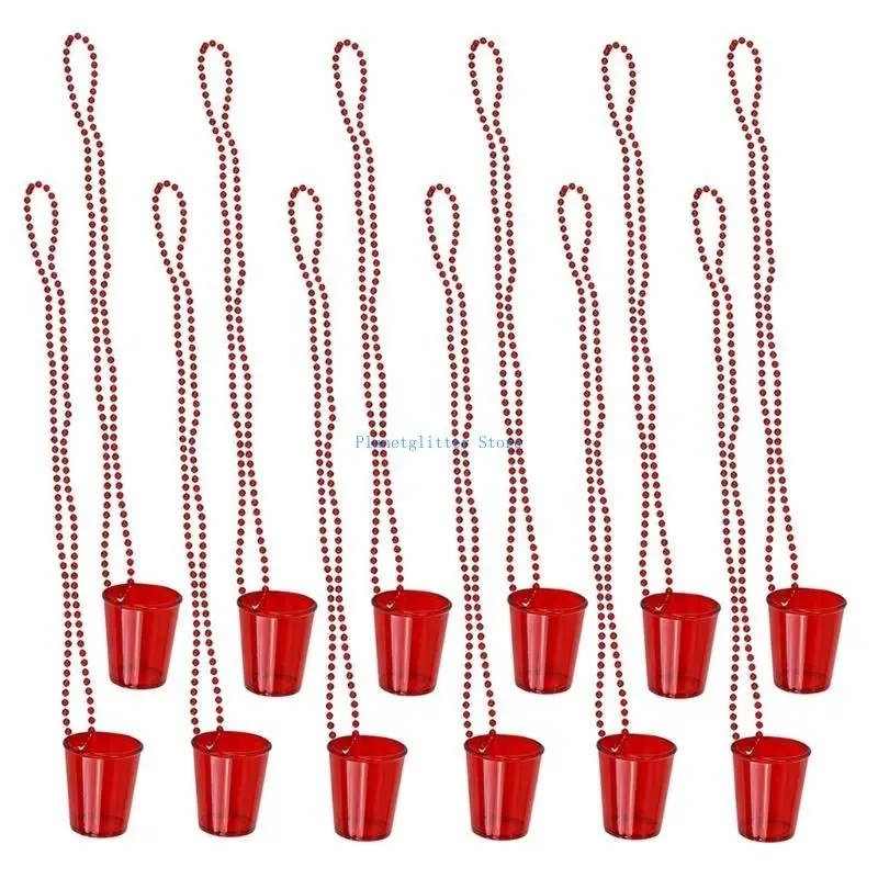 652B 12 Pcs Bride Shot Necklace Cups for Birthday Wedding Christmas Party
