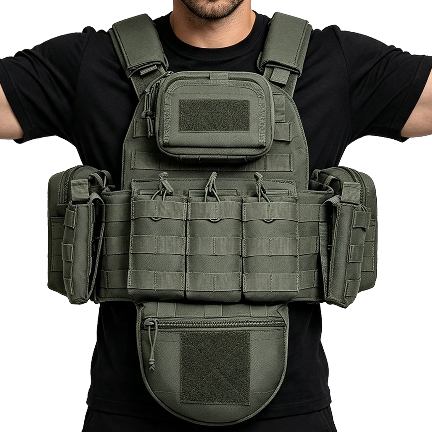 Multi functional triple device bag hunting vest complete set with package, wear-resistant fabric, outdoor adventure sports vest