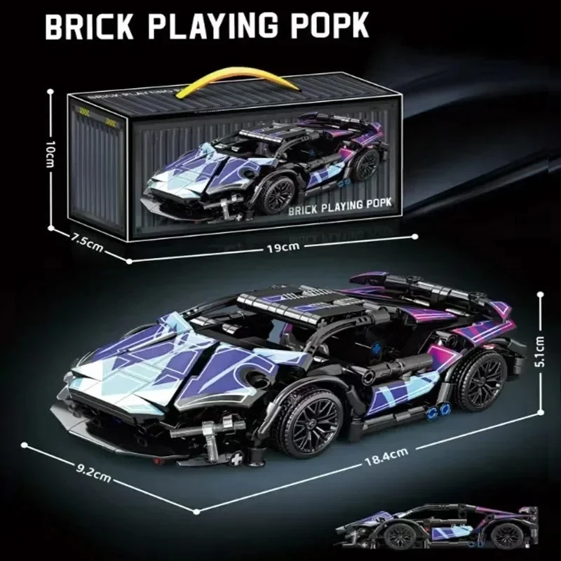 حار جديد التقنية اللبنات الصغيرة سباق السيارات الرياضة سرعة مركبة نموذج مدينة الميكانيكية سوبر الطوب لغز لعب الكبار هدية #5