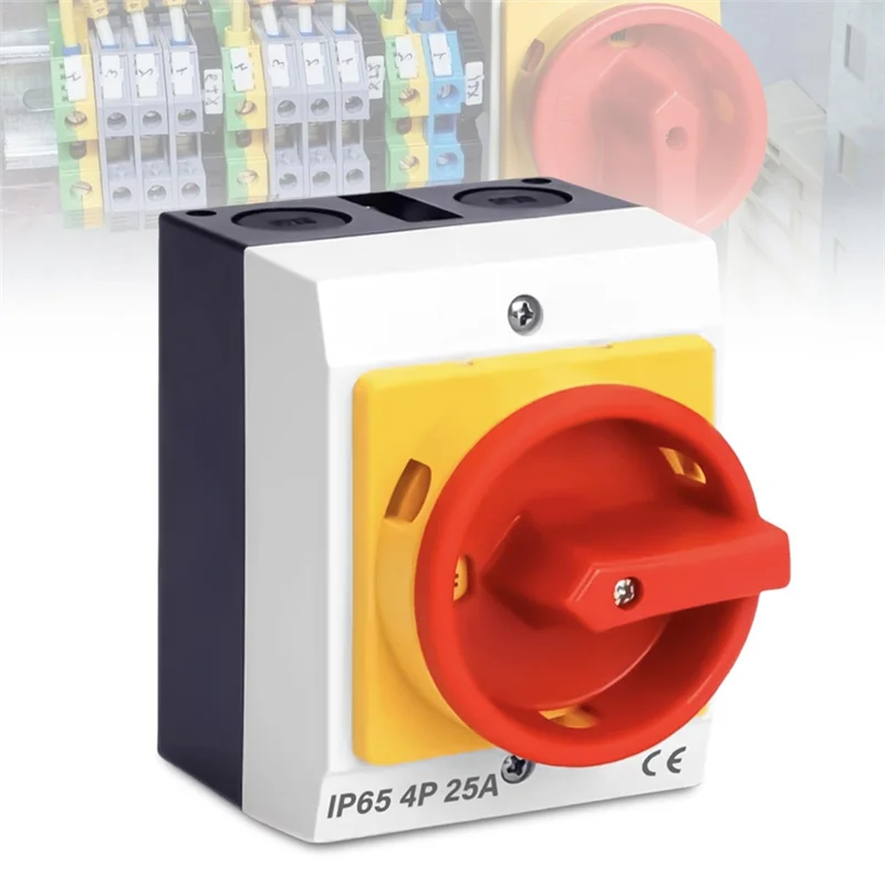 ABFI التبديل الرئيسي قطاع دارة 25A 4-Pin مفتاح دوار مع البلاستيك الإسكان IP65 المعزل التبديل تحميل مفتاح فصل