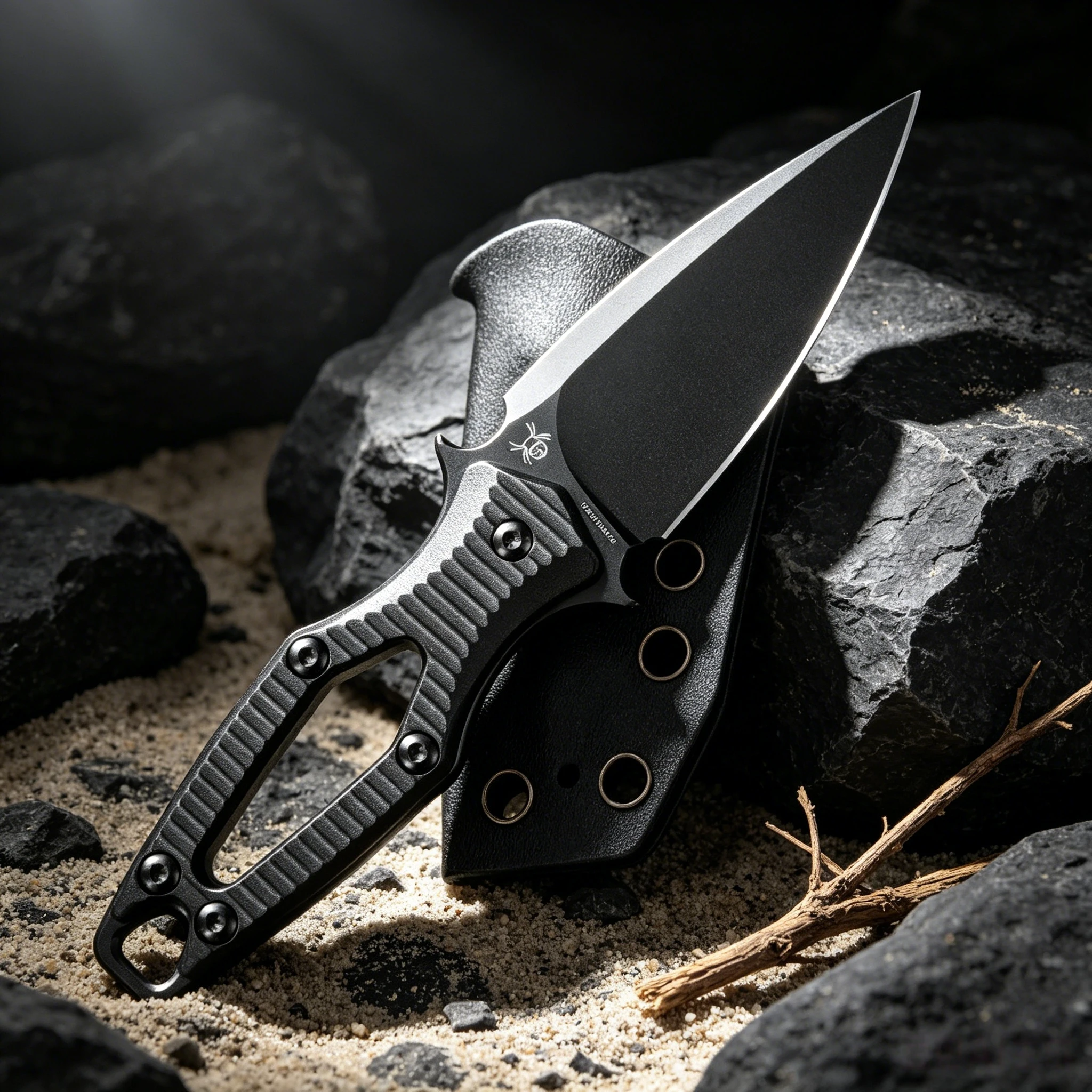 AKA EDC Mini Straight Knife Portable Cutting Tool with N690 Steel Construction And Protective K Sheath for Daily Use