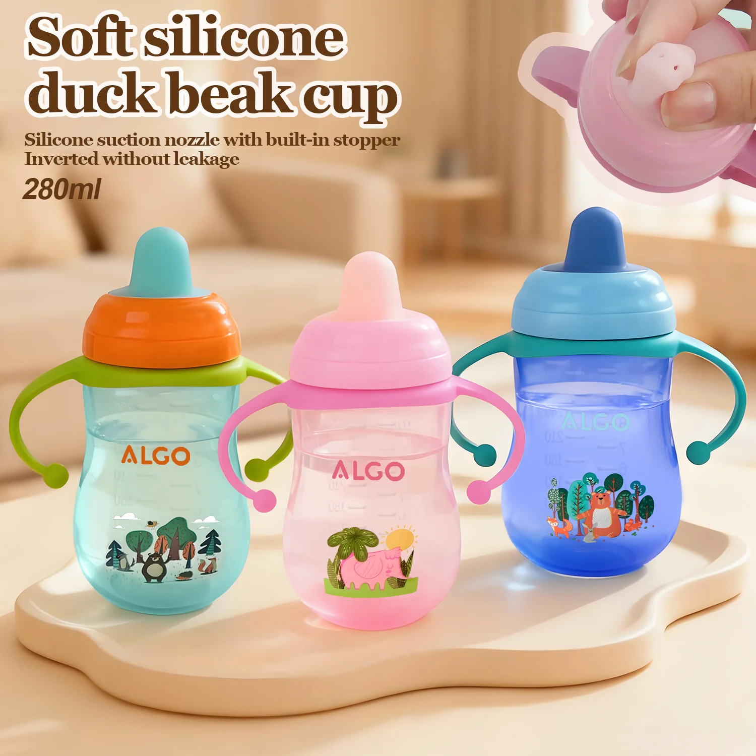 

280ml infant portable strawcup 1PCS Children's learning drinking cup anti-choking and leak-proof cup baby anti-fall water cup
