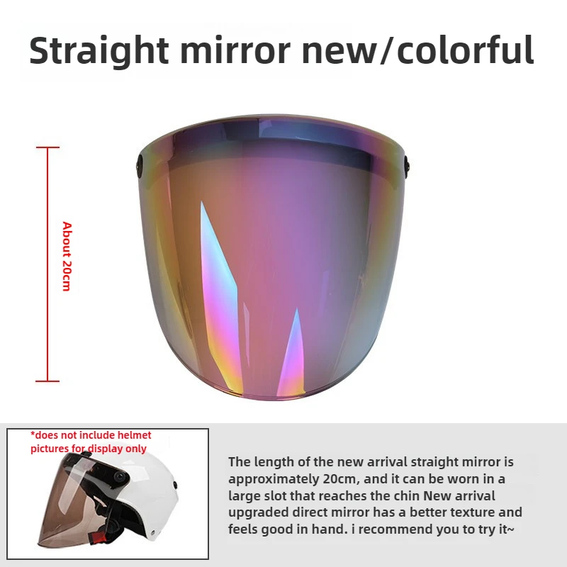 

3-Snap Helmet for Peak Lens for Sun Shade Shield Wear Resistant for 3/4 Motorcycle Open Face Helmet Visor Universal Lens