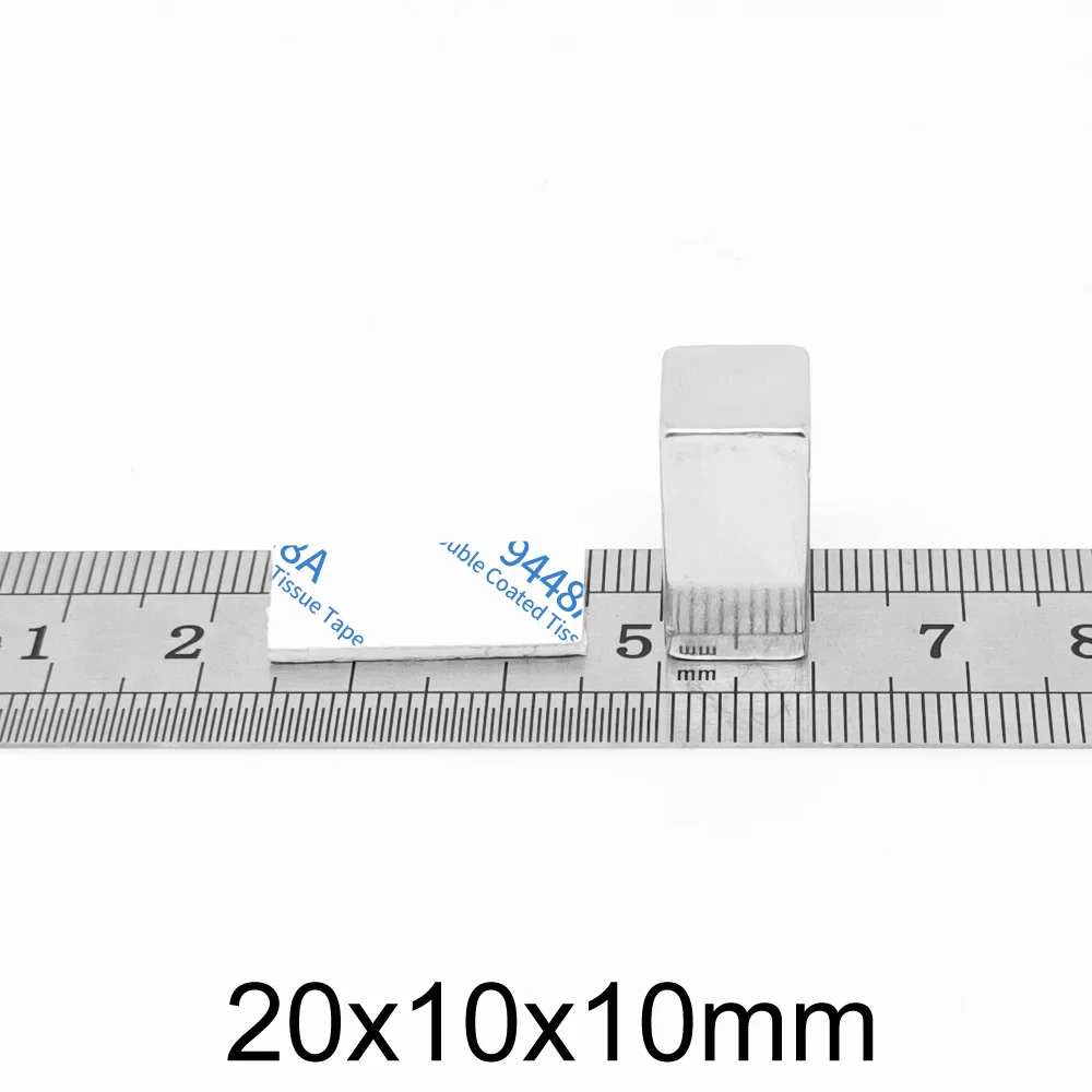 

20x10x10 Rectangular Strong Magnet With Self Double-Sided Tape 20*10*10 Block Magnets 20x10x10mm For Home Refrigerators Offices
