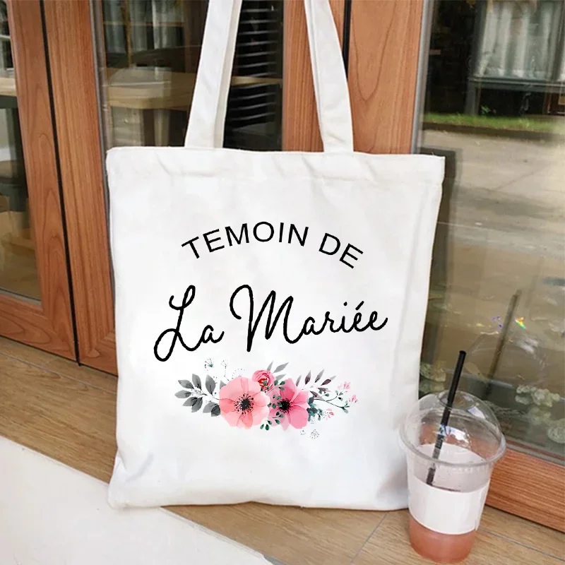 Evjf Future Mariee Bag Temoin De La Mariee Bachelorette Tote Bags Women Handbag Flower EVJF Shopping Bag for Bachelorette Party