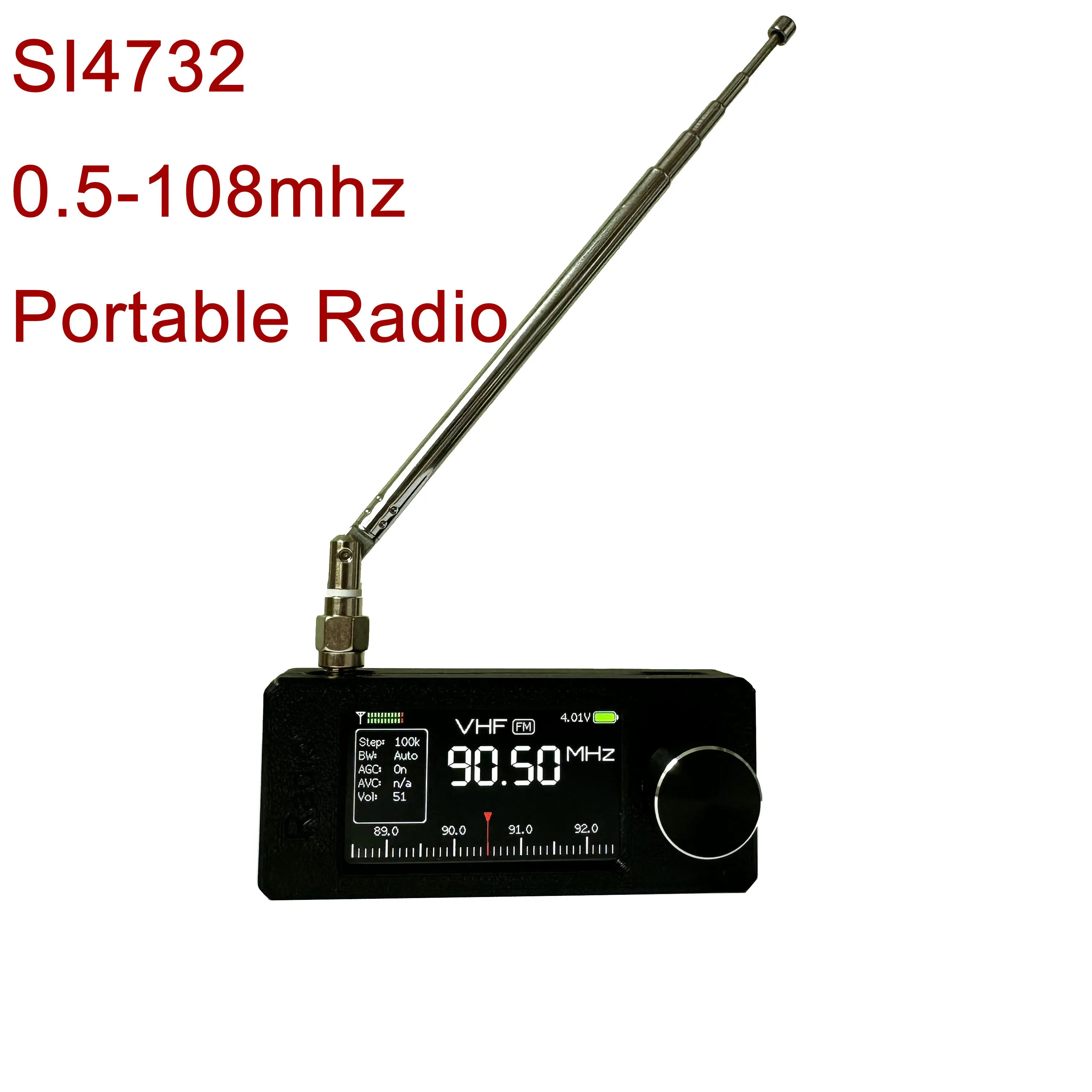 

SI4732 0.5-108mhz Portable Radio All Band Radio Receiver LSB USB AM FM Pocket Mini Radio HF SW MW VHF 1.9inch IPS Screen
