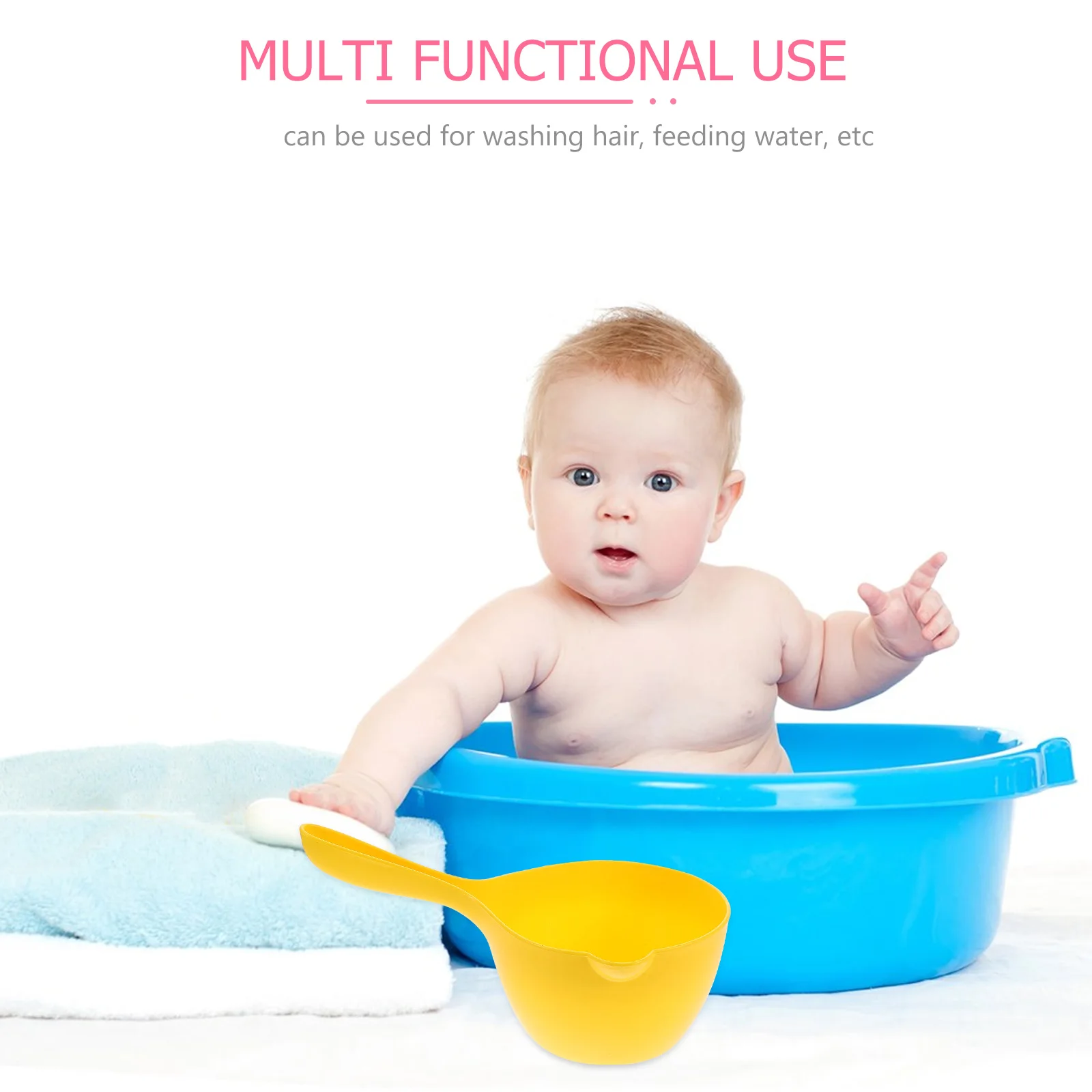 ทัพพีพลาสติกหนา 3 ชิ้น สำหรับใช้ในบ้าน ครัว ห้องน้ำ ทัพพีด้ามยาว น้ำหนักเบา อุปกรณ์ในครัวเรือนสำหรับการตั้งแคมป์