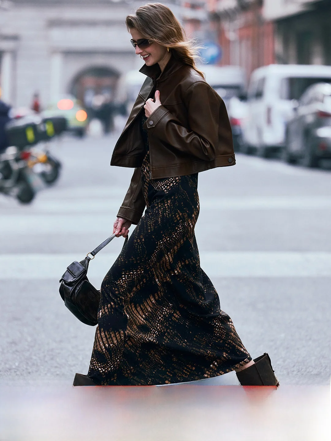 

Luna7xi Retro Loose Long Sve PU Leather Jaet Women's ort Coat Casual Sle Flip Collar Biker Jaet for Ladies