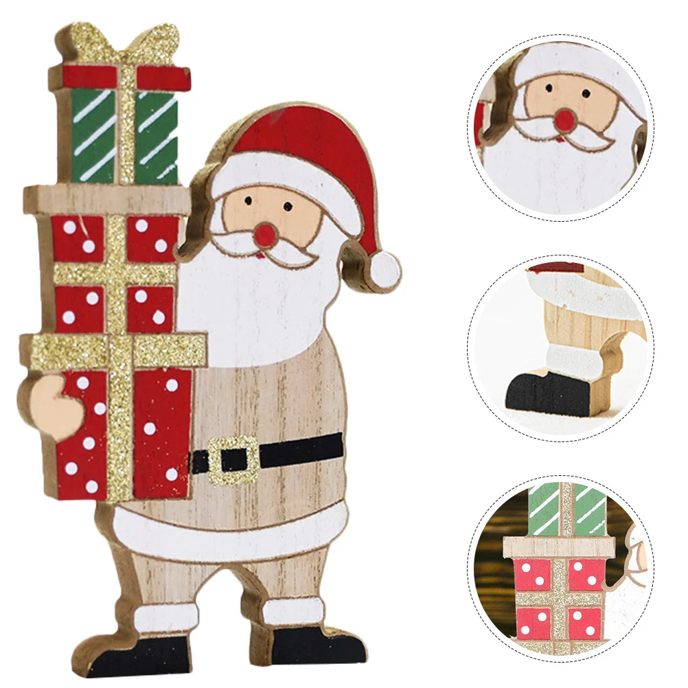 

Santa Claus Christmas Wooden Table Sign Unique Xmas Tabletop Centerpiece Holiday Desktop Decoration Ornament Xmas Table Signs