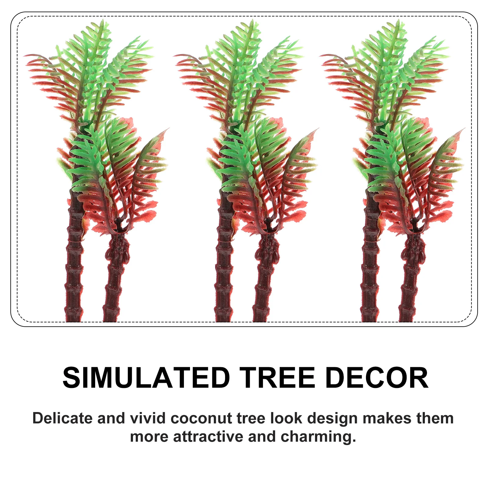 

20 PCS Landscape Coconut Tree Ornament Simulation Green Plastic Palm Model Trees