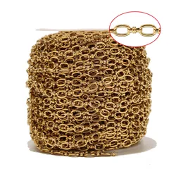 1 Meter Stainless Steel 6.5mm Gold Plated O Link Chain Handmade DIY Men Women Necklace Chains for Making Jewelry Supplies