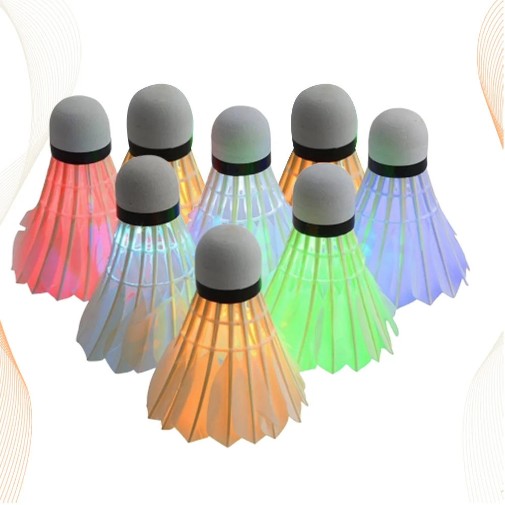 

8Pcs Durable LED Shuttlecocks Bright Night Play Goose Badminton Light Up Sports Equipment LED Badminton