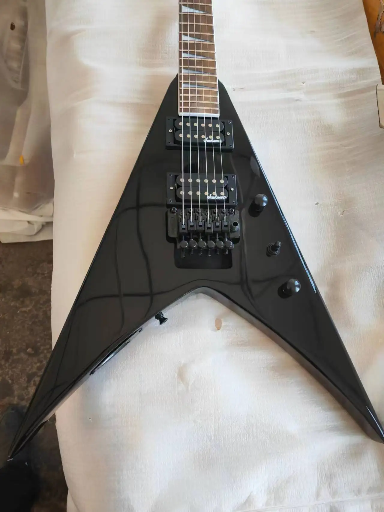 2017 Jk Flying King V Electric Guitar Glossy Floyd Rose Vibrato