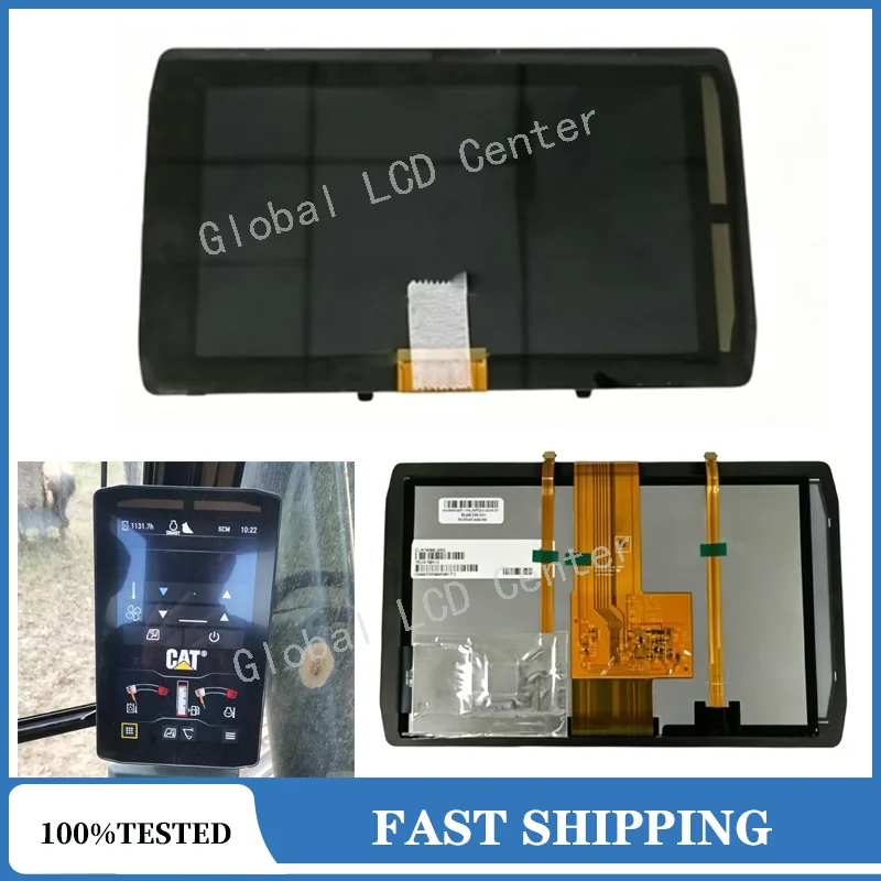 C080VAT02.0 CLAT080LQ03 XG Original New 8 Inch LCD With Touch Screen For Caterpillar Cat 320GC 320 GC Excavator LCD