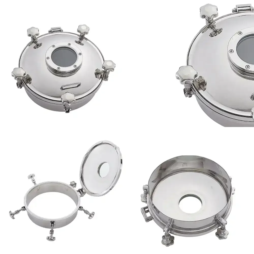 Stainless Steel Round Pressure Manhole Cover for Industrial Drainage Systems Heavy Duty Access Hatch for Sewer and Utility