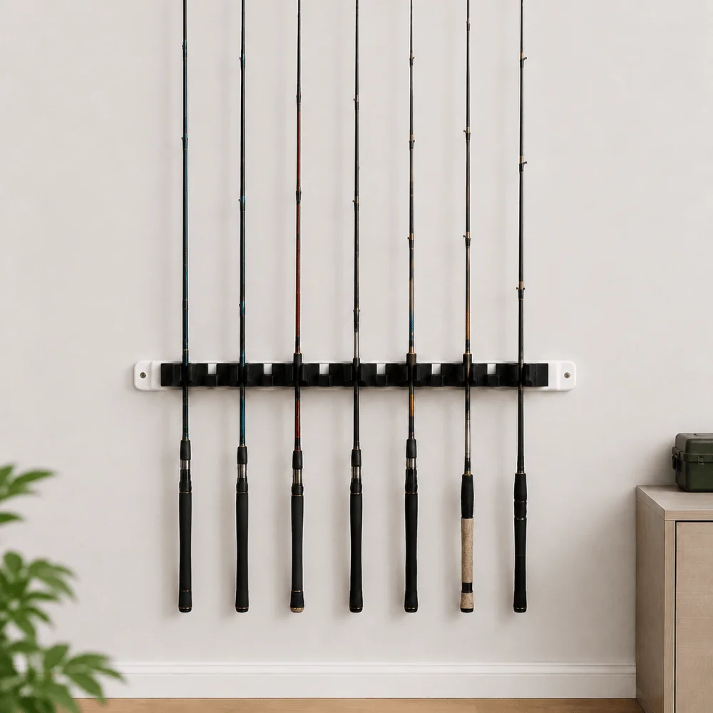 2PCS Wall Mount Fishing Rod Rack Easy to Install 33cm Fishing Pole Holder Space-saving Fishing Rod Holder Fishing Rods Storage