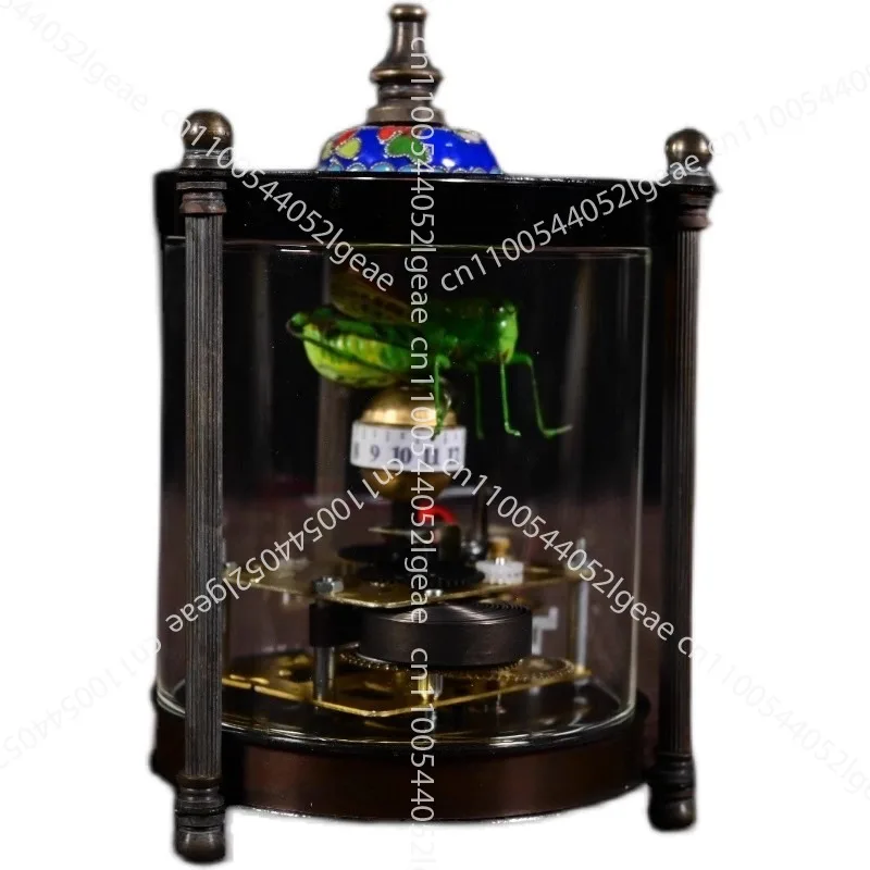 

Seven-star ladybug brass column mechanical table clock pendulum piece mechanical table antique pure brass