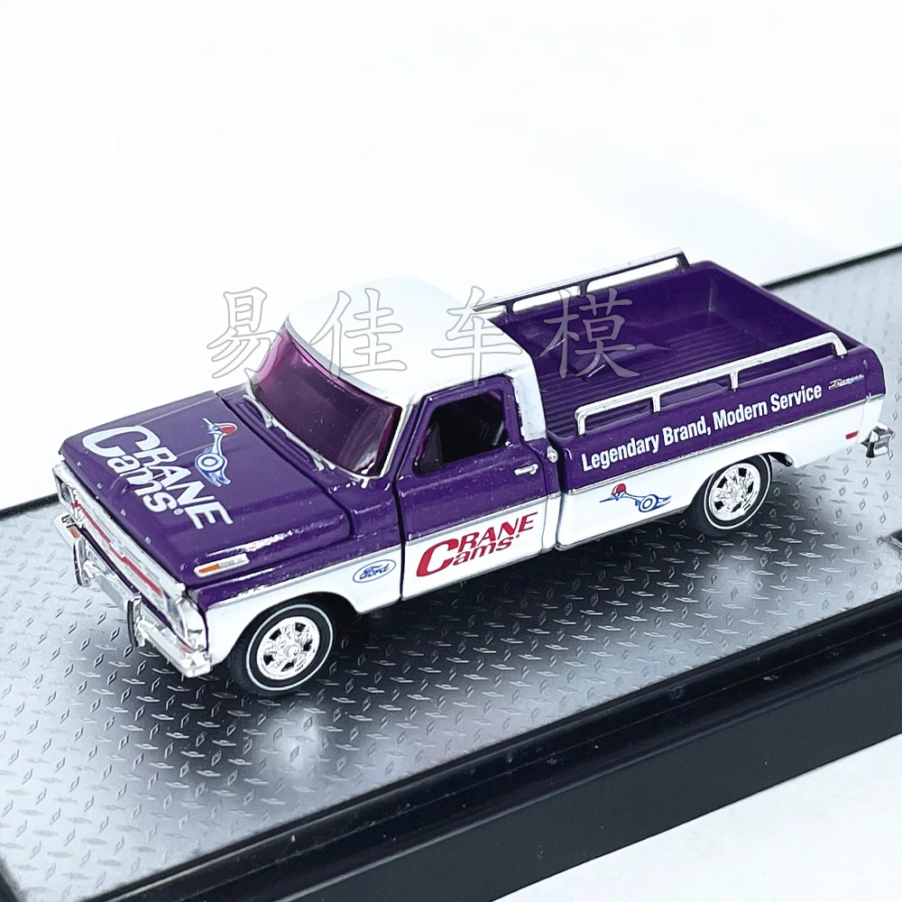 M2 Machines 1/64 1969 Ford F-100 Ranger Truck 1966 Ford Mustang Gasser R58 Purple Die-cast Alloy Car Model Collection Gift