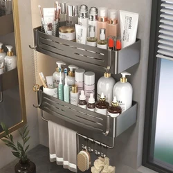 No-Drill Bathroom Shelves Wall Mounted Bathroom Corner Shelf  Shampoo Shower Storage Rack For Toiletries Kitchen Accessories