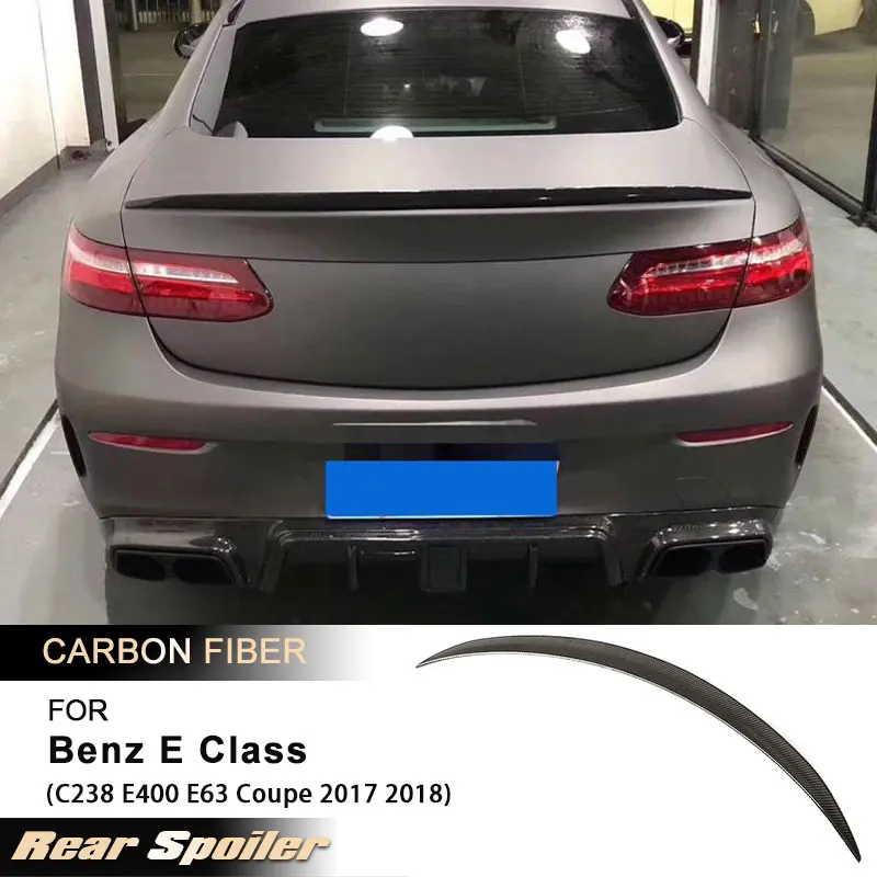 

Car Rear Trunk Spoiler Wings for Mercedes-Benz E Class C238 E400 E63 Coupe 2017 2018 Rear Spoiler Wing Lip Full Carbon Fiber