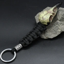 Odin Raven Skull Viking Keychain Paracord Norse Crow Skeleton Keyring Runes Dragon Bead Accessories Jewelry