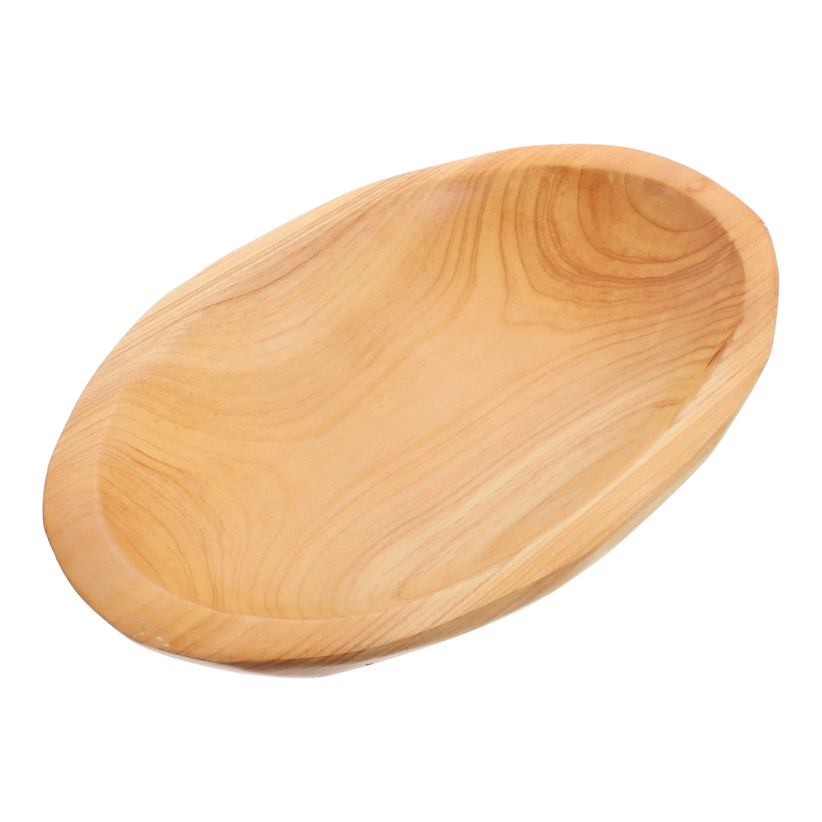 Plates Solid Wood Fruit Bowl Wooden Oval (Small Size 22×14×3cm) Basket Food Serving Tray Simple Dried Coasters